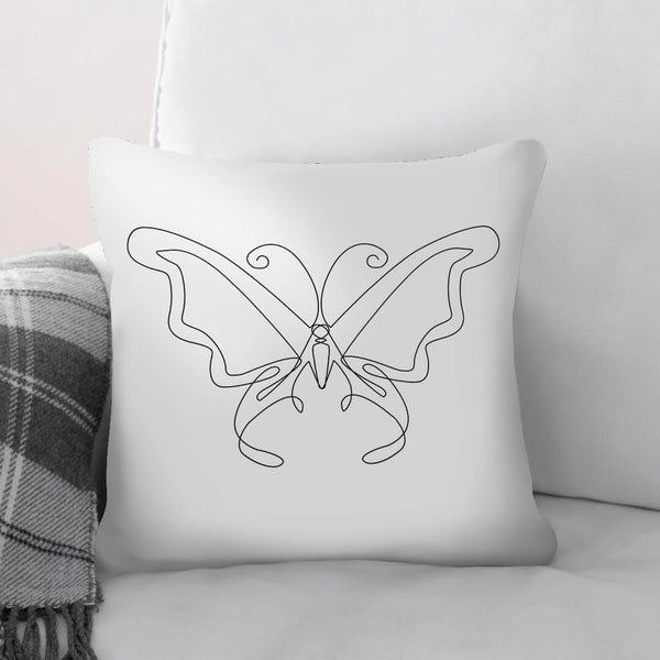 Line Butterflies B Cushion Cushion 45 x 45cm Clock Canvas