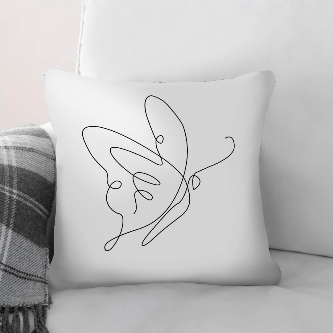 Line Butterflies C Cushion Cushion 45 x 45cm Clock Canvas