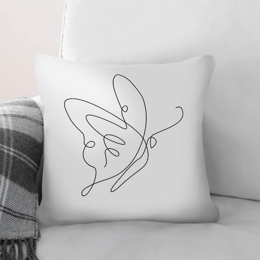 Line Butterflies C Cushion Cushion 45 x 45cm Clock Canvas