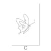 Line Butterflies Canvas Art C / 30 x 45cm / Unframed Canvas Print Clock Canvas