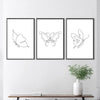 Line Butterflies Canvas Art Clock Canvas