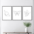Line Butterflies Canvas Art Clock Canvas
