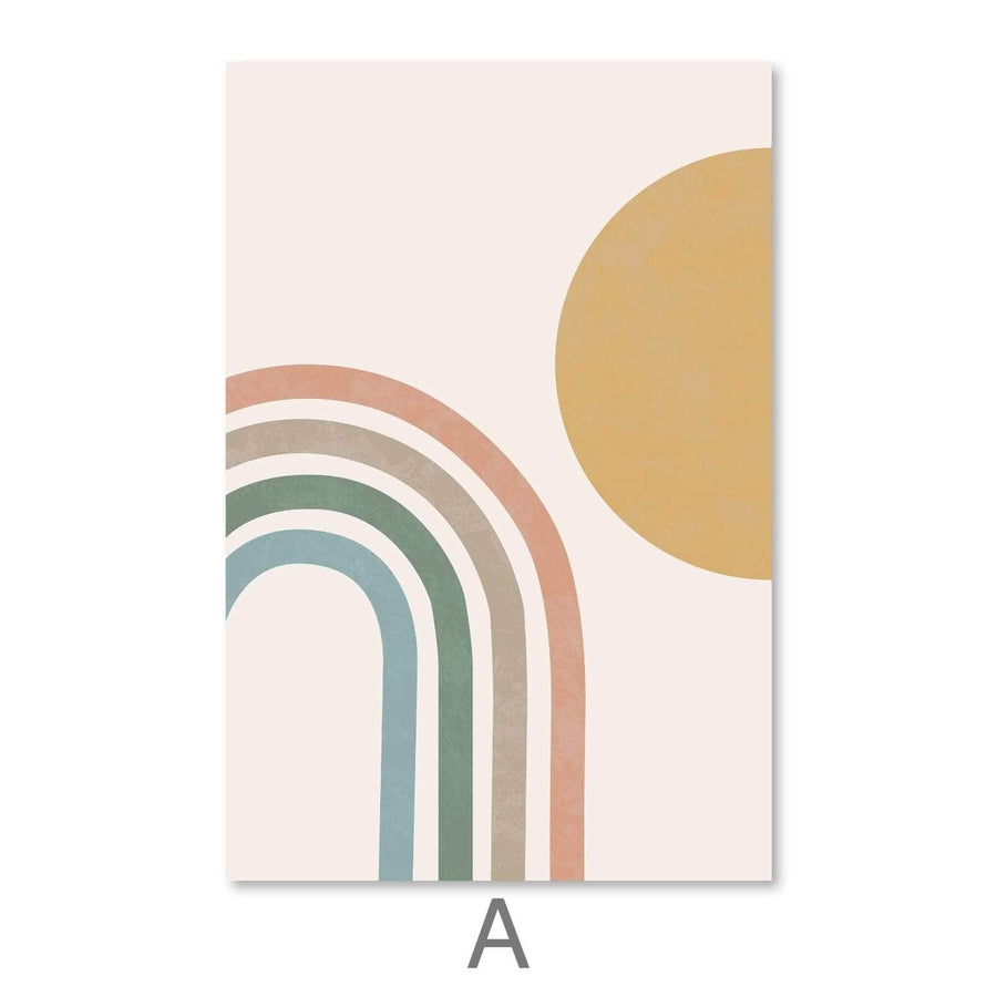 Lines and Circles Canvas Art A / 30 x 45cm / Unframed Canvas Print Clock Canvas