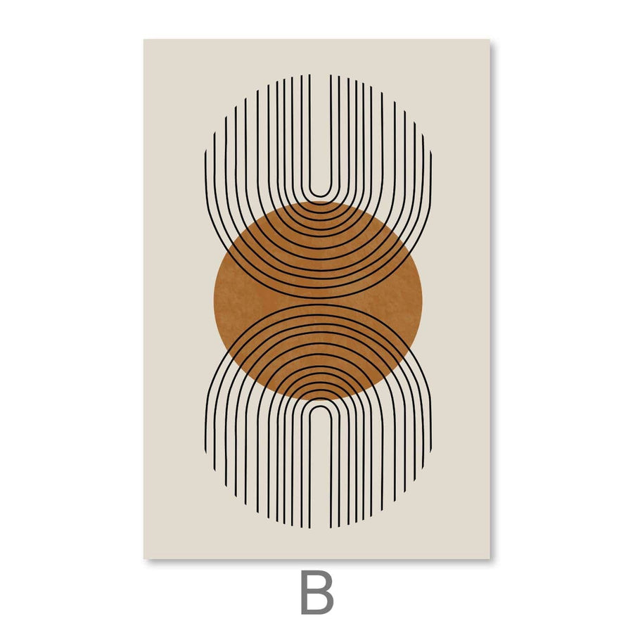 Lines and Circles Canvas Art B / 30 x 45cm / Unframed Canvas Print Clock Canvas