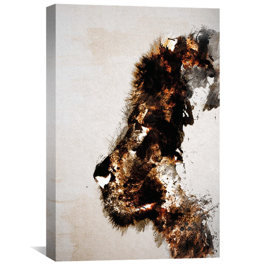 Lion Contour Canvas Art Clock Canvas