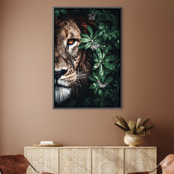 Lion Duet Jungle Canvas Art 30 x 45cm / Unframed Canvas Print Clock Canvas