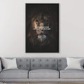 Lion Hunt Canvas Art Clock Canvas