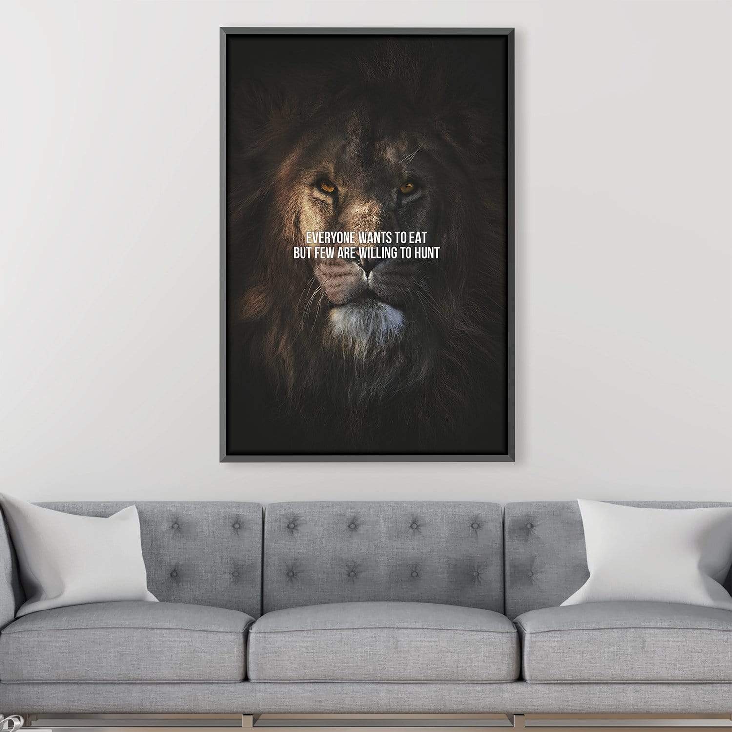 Lion Hunt Canvas Art Clock Canvas