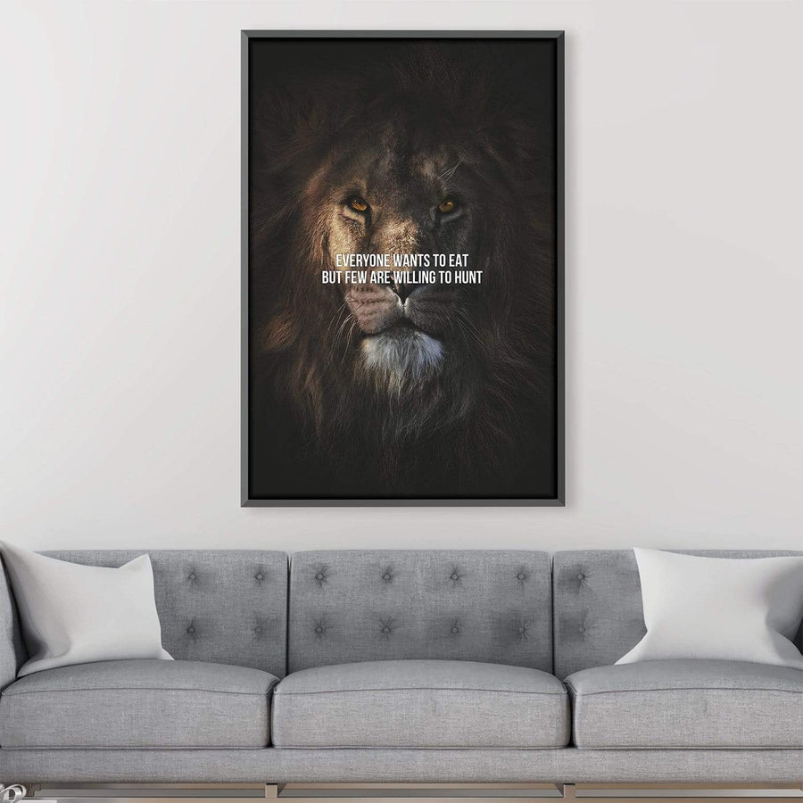 Lion Hunt Canvas Art Clock Canvas