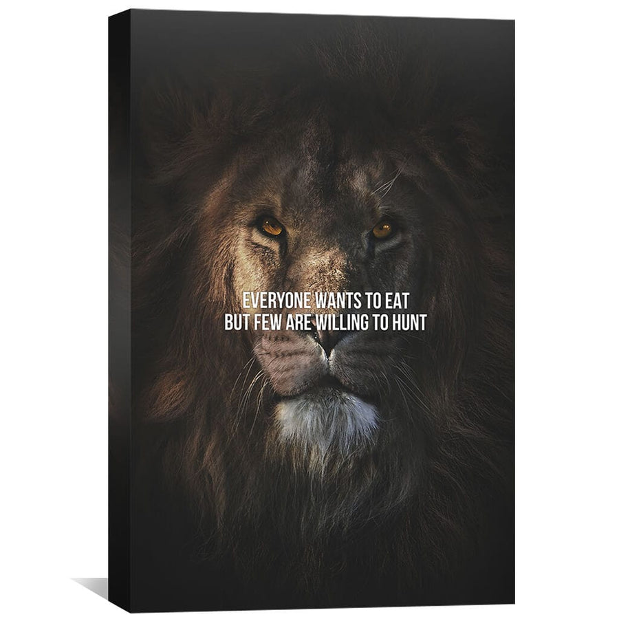 Lion Hunt Canvas Art 30 x 45cm / Standard Gallery Wrap Clock Canvas