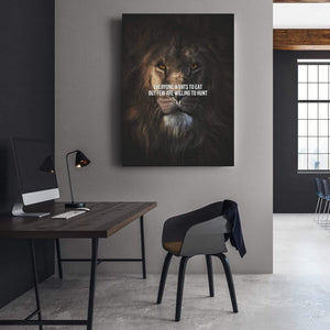 Lion Hunt Clock Canvas