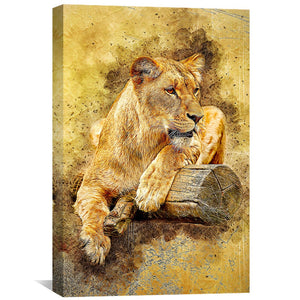Lioness Canvas Art Clock Canvas
