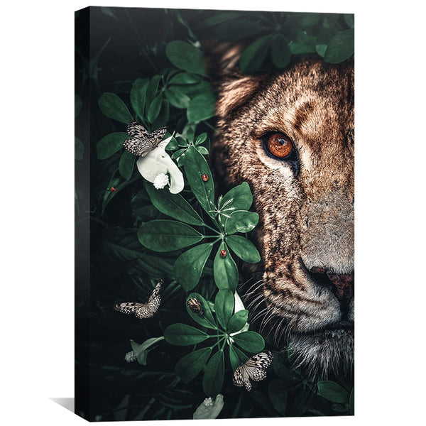 Lioness Duet Jungle Canvas Art Clock Canvas