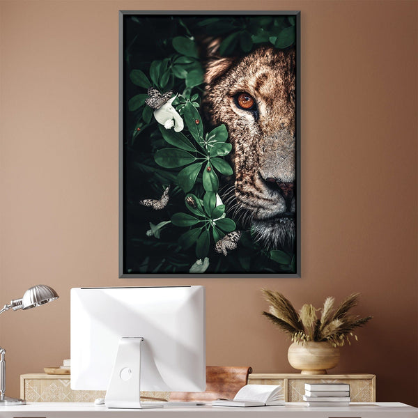 Lioness Duet Jungle Canvas Art 30 x 45cm / Unframed Canvas Print Clock Canvas