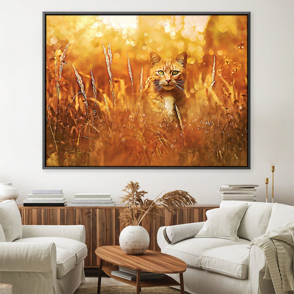 Little Tiger in the Grass Canvas Art 45 x 30cm / Unframed Canvas Print Clock Canvas