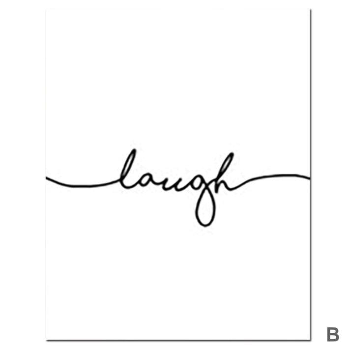 Live Laugh Love Canvas Art B / 40 x 60cm / Unframed Canvas Print Clock Canvas