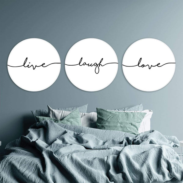 Live Laugh Love Canvas - Circle Art Clock Canvas