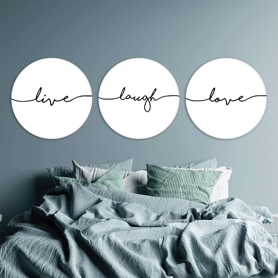 Live Laugh Love Canvas - Circle Art Clock Canvas