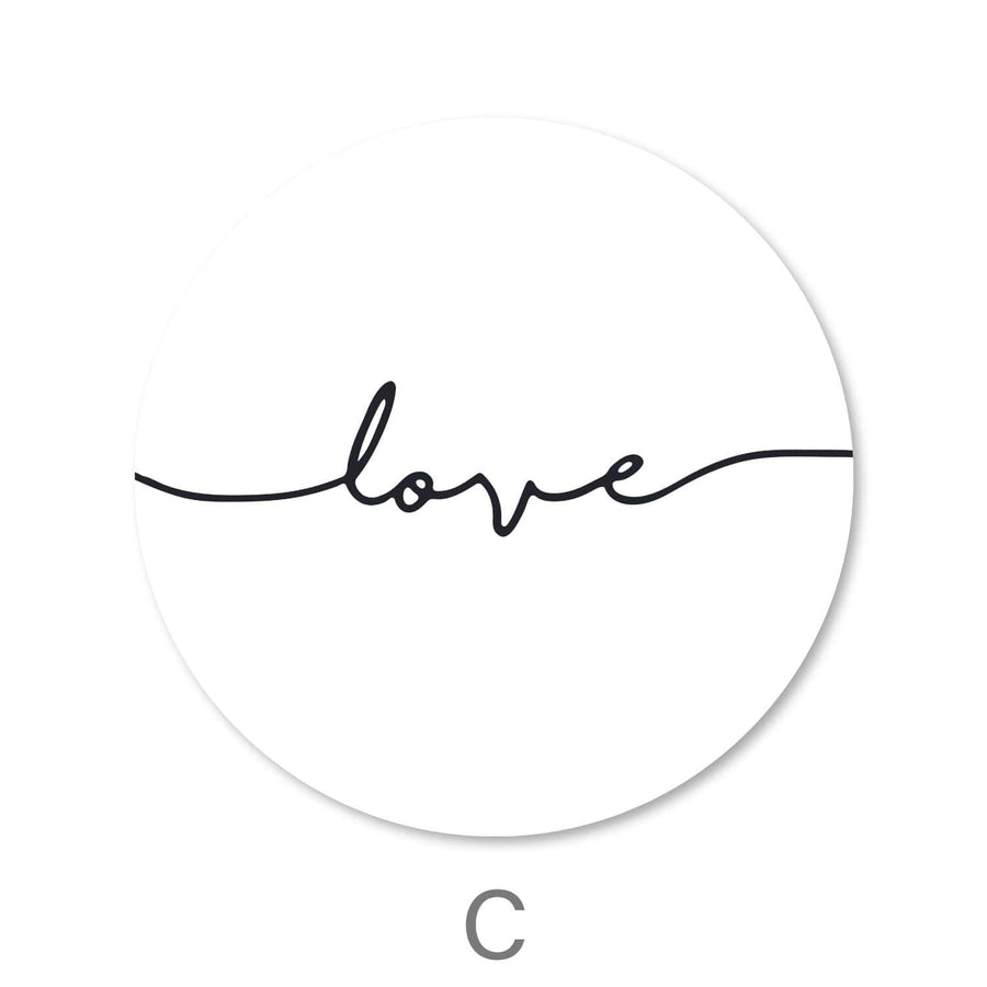 Live Laugh Love - Circle Canvas Art C / 40 x 40cm / Standard Gallery Wrap Clock Canvas