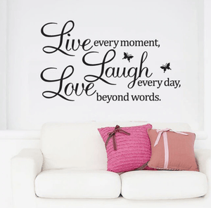 Live Laugh Love Wall Sticker Clock Canvas