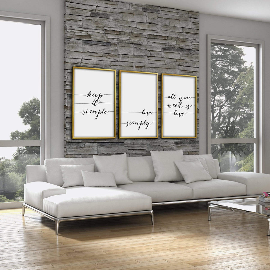 Live Simply Canvas Art Clock Canvas