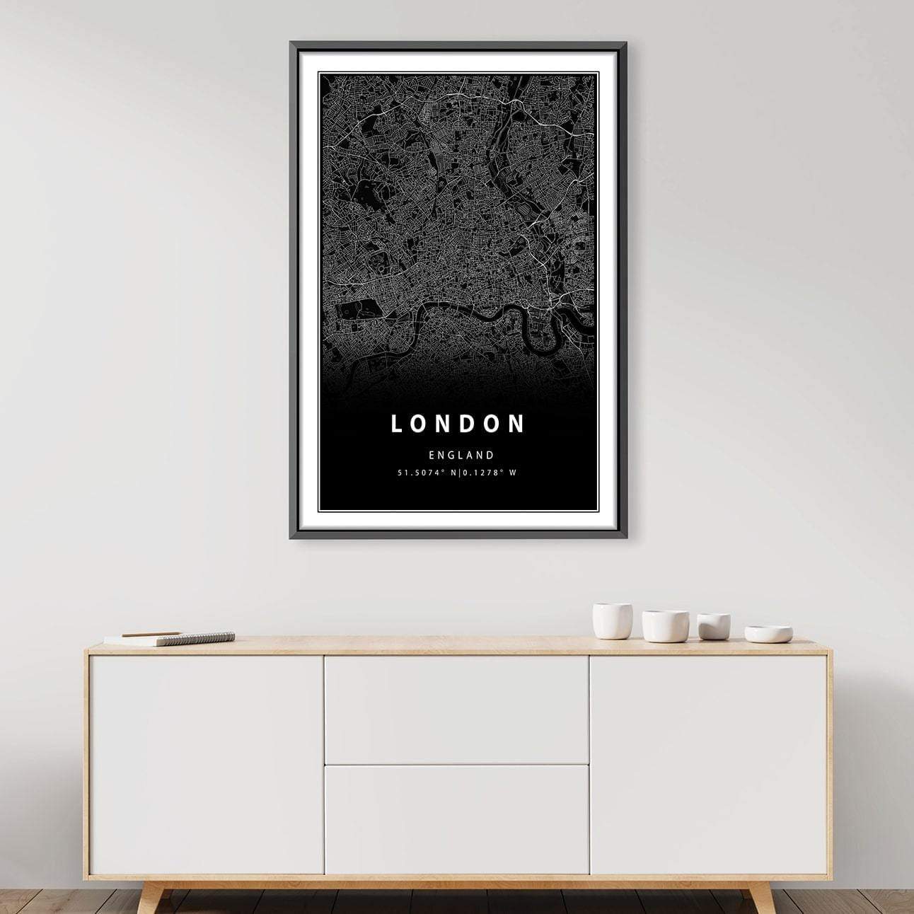 London Black Map Canvas product thumbnail