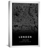 London Black Map Canvas Art Clock Canvas