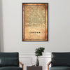 London Vintage Map Canvas Art Clock Canvas