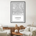 London White Map Canvas Art Clock Canvas