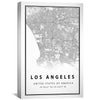 Los Angeles White Map Canvas Art Clock Canvas