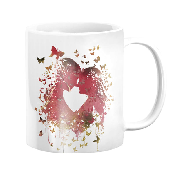 Love in the Butterflies Mug Mug White Clock Canvas