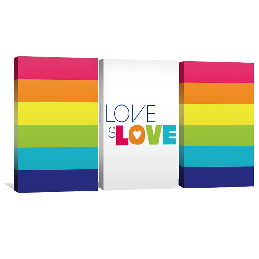 Love is Love Canvas Art Set of 3 / 30 x 45cm / Unframed Canvas Print Clock Canvas