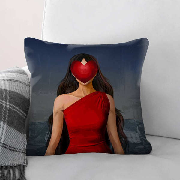 Love Wear a Red Dress Cushion Cushion 45 x 45cm Clock Canvas