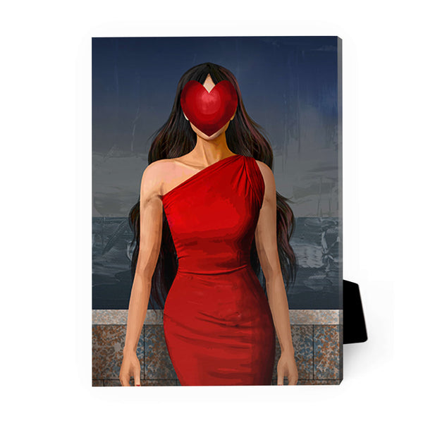 Love Wear Red Dress Desktop Canvas Desktop Canvas 13 x 18cm Clock Canvas