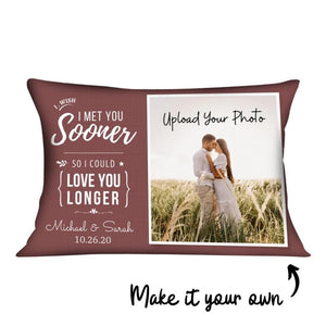 Love You Longer Cushion Customizer Landscape Cushion / Polyester Linen / 48 x 33cm Clock Canvas