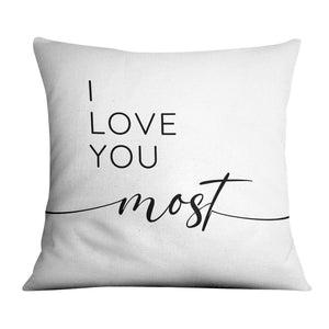 Love you More & Most Cushion Cushion B / 45 x 45cm Clock Canvas