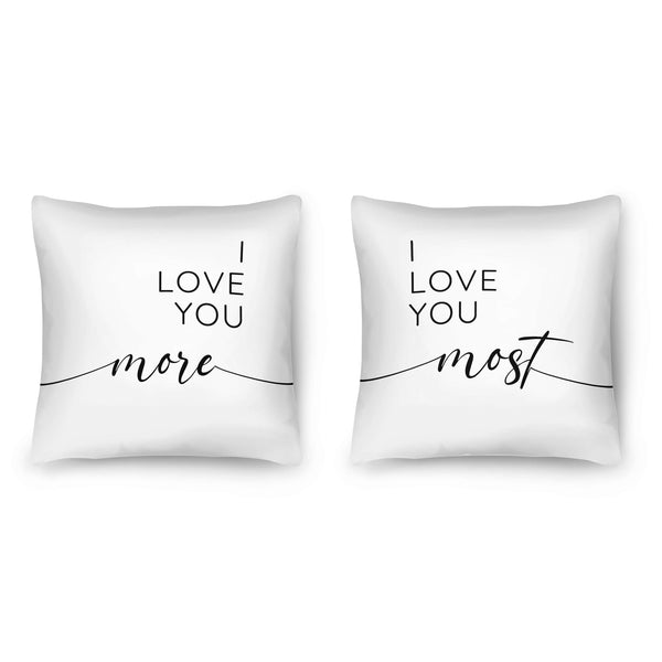 Love you More & Most Cushion Cushion Clock Canvas