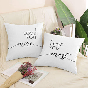 Love you More & Most Cushion Cushion Clock Canvas