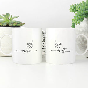 Love You More & Most Mug Mug Clock Canvas