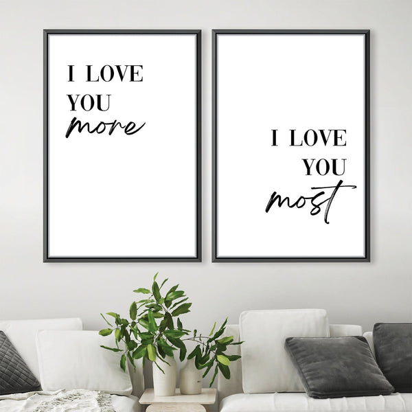 Love You More vs. Most Canvas Art Clock Canvas