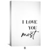 Love You More vs. Most Canvas Art Clock Canvas