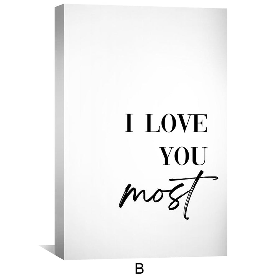 Love You More vs. Most Canvas Art Clock Canvas