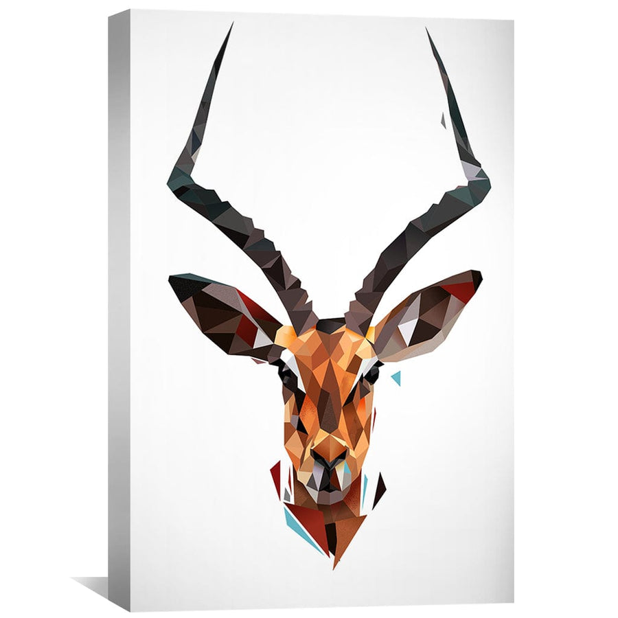 Low Poly Antelope Light Canvas Art Clock Canvas
