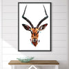 Low Poly Antelope Light Canvas Art Clock Canvas
