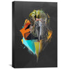 Low Poly Ara Dark Canvas Art Clock Canvas