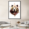 Low Poly Bear Light Canvas Art 30 x 45cm / Unframed Canvas Print Clock Canvas