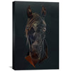 Low Poly Black Horse Dark Canvas Art Clock Canvas