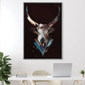 Low Poly Bull Dark Canvas Art 30 x 45cm / Unframed Canvas Print Clock Canvas