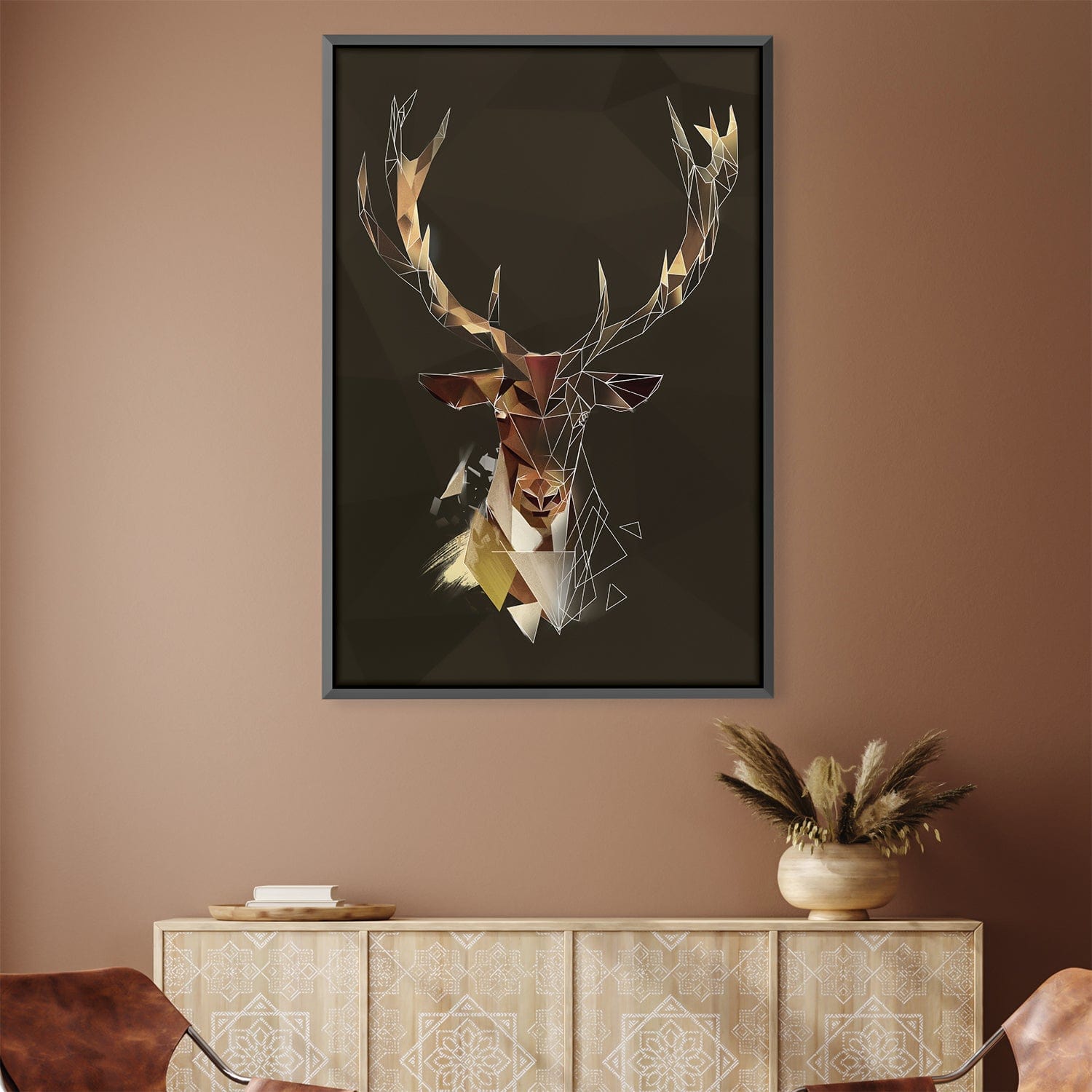 Low Poly Deer Dark Canvas product thumbnail