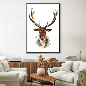 Low Poly Deer Light Canvas Art 30 x 45cm / Unframed Canvas Print Clock Canvas